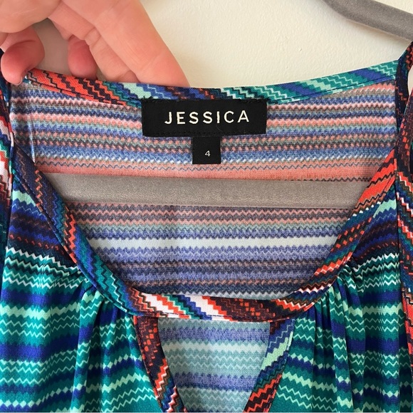 Jessica Striped multicolour sleeveless maxi dress size 4 lightweight stretch - Picture 3 of 10